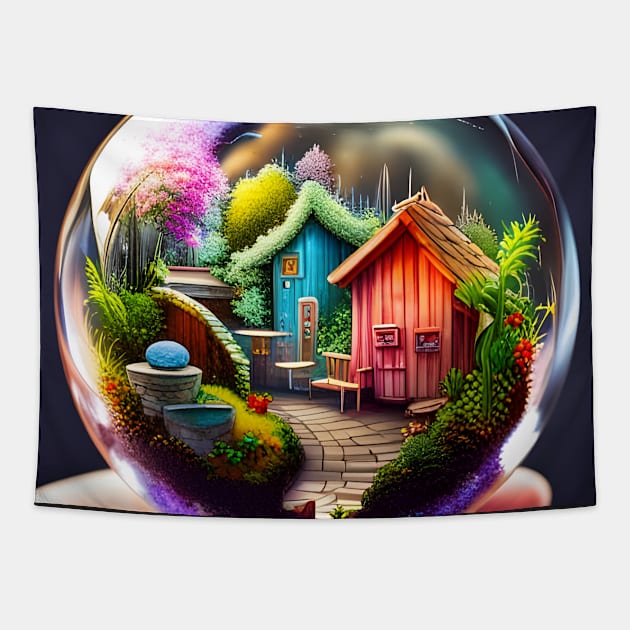 Dream House on Hand Tapestry by SmartPufferFish