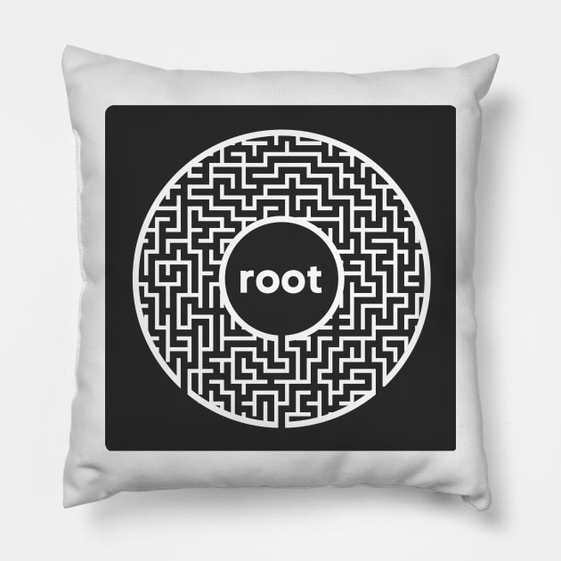 Penetration Testing Privilege Escalation Root Like Solving Circle Maze Puzzle Black Background Pillow by FSEstyle