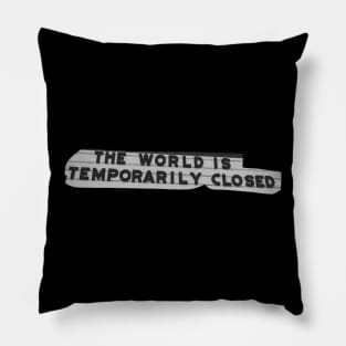 The world is temporary closed, Surreal Collage Retro Art Pillow