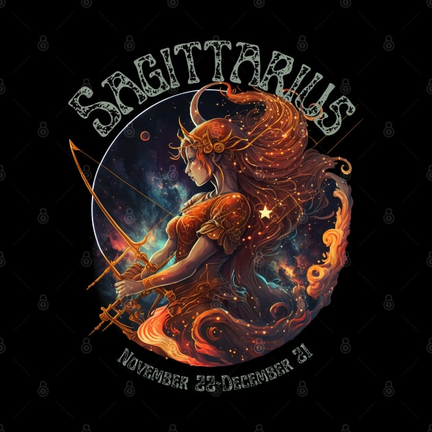 Retro Sagittarius Zodiac Sign by Curio Pop Relics