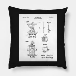 Surveying Patent - Surveyor Construction Builder Art - White Pillow