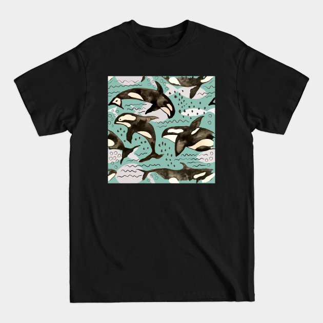 Discover The Orca Is My Spirit Animal | Pastel Teal Watercolor Whale Pattern - The Orca Is My Spirit Animal - T-Shirt