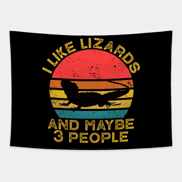 I Like Lizards and Maybe 3 People Tapestry by Wakzs3Arts