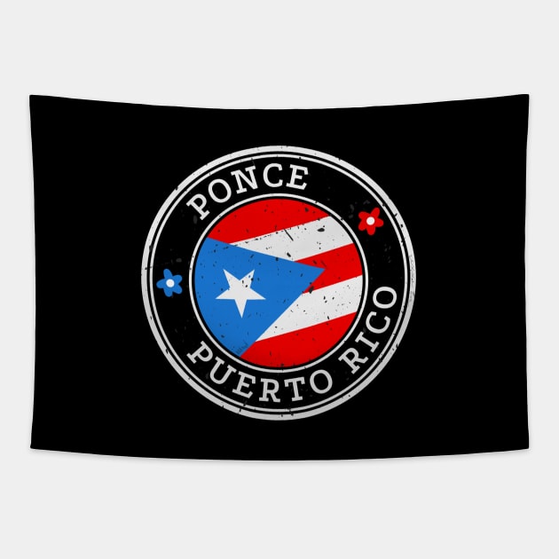 Ponce Puerto Rico Puerto Rican Pride Flag Tapestry by hudoshians and rixxi