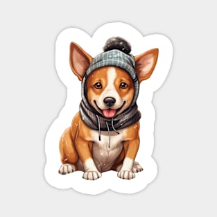 Winter Basenji Dog Magnet