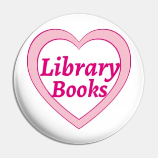 Library Books Heart 2 Pin