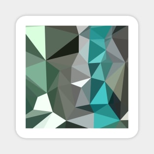 Persian Green Abstract Low Polygon Background Magnet