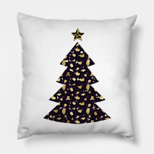 Merry Christmas Leopard Tree Emoji  X-mas Holiday Pillow