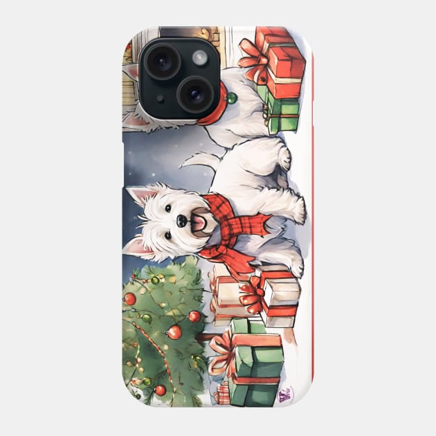 Christmas Westies Phone Case by Viper Unconvetional Concept