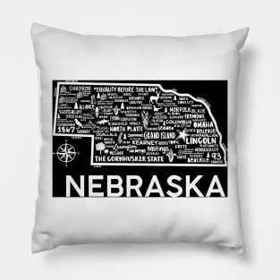 Nebraska Map Pillow