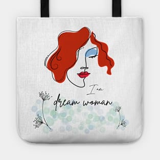 portrait of woman with red hair Tote