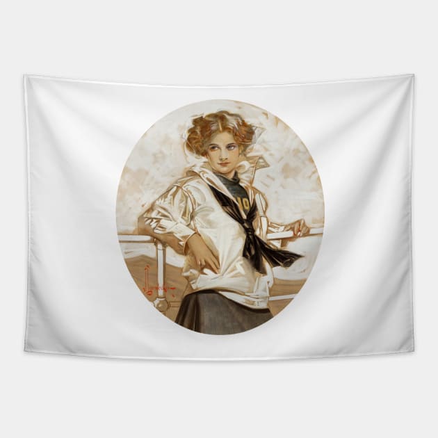 Lucky Woman, 1910 by Joseph Christian Leyendecker Tapestry by immortalpeaches