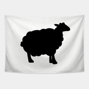 Sheep Silhouette Pattern in Black and Grey Tapestry