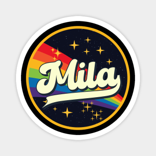 Mila // Rainbow In Space Vintage Style Magnet