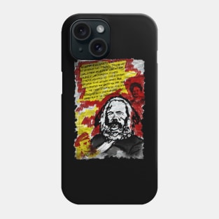 Hand Drawn Drawing Portrait of Karl Marx Phone Case