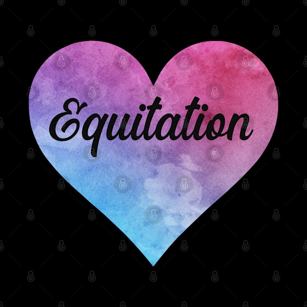 Equitation girl watercolor heart . Perfect present for mother dad friend him or her by SerenityByAlex