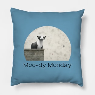 Cow-moody Monday Pillow