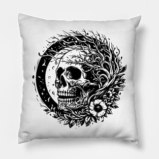 skull with tree branches design Pillow