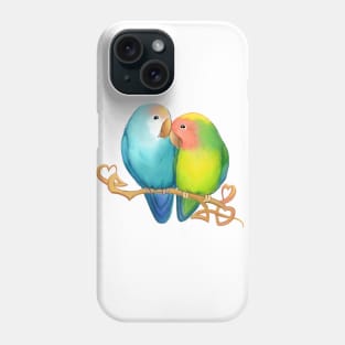 Pastel Lovebirds Phone Case