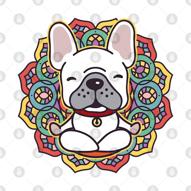 Yoga pug mandala meditation funny meme dog by RetroDesign