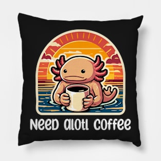 Cute Axolotl Coffee Lover Pillow