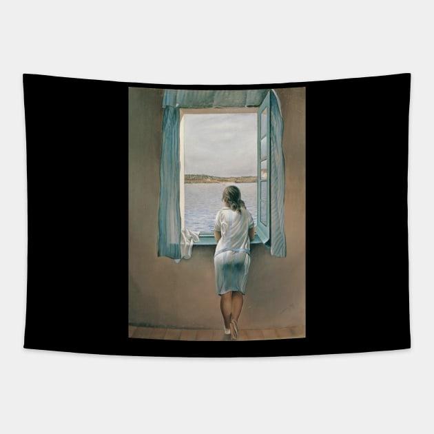 Painting Young Woman at a Window Salvador Dali T-Shirt T-Shirt Tapestry by J0k3rx3