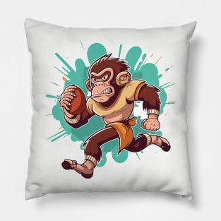 Monkey Touchdown: Ape-solutely Winning Football Design! Pillow