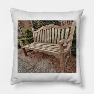 A wooden Bench Pillow