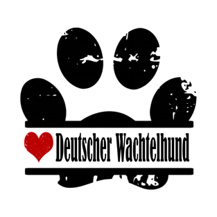 Deutscher Wachtelhund dog paw print T-Shirt