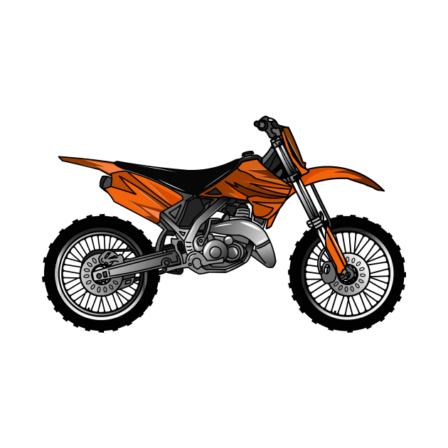 Dirt bike off-road motorcycle / motocross cartoon by Miss Cartoon