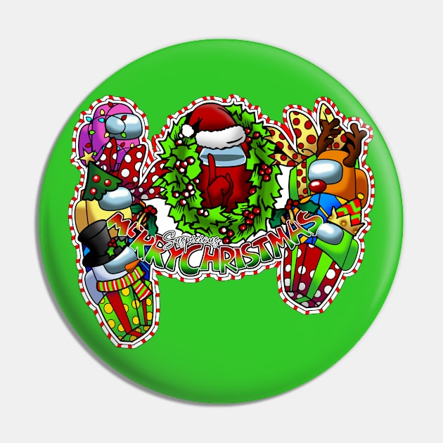 AmongUsXmas Pin by Tookiester