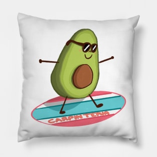 Carpinteria California Avocado Surfing Pillow