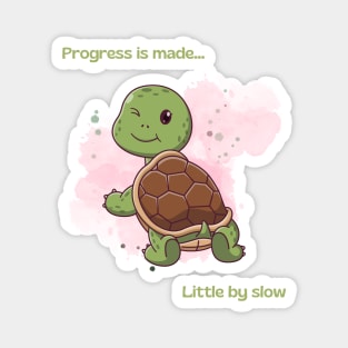 Progress is made little by slow! Cute Turtle wins the race! Magnet