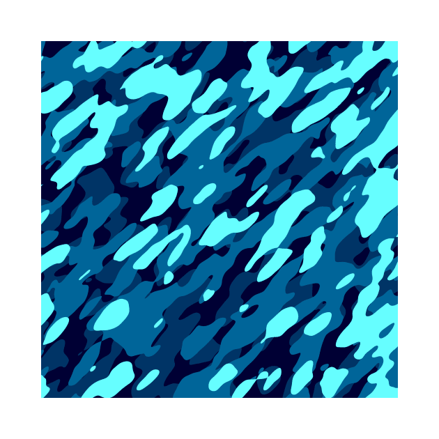 Blue Turquoise Camouflage by Tshirtstory