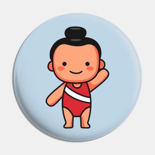 Cute Female Gymnast Cartoon Pin