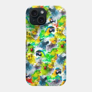 Funny Exotic Parrot Bird Family Aquarell Pattern Phone Case