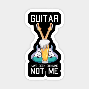 Funny Electric Guitar Graphic Design and Beer Guitarist Magnet