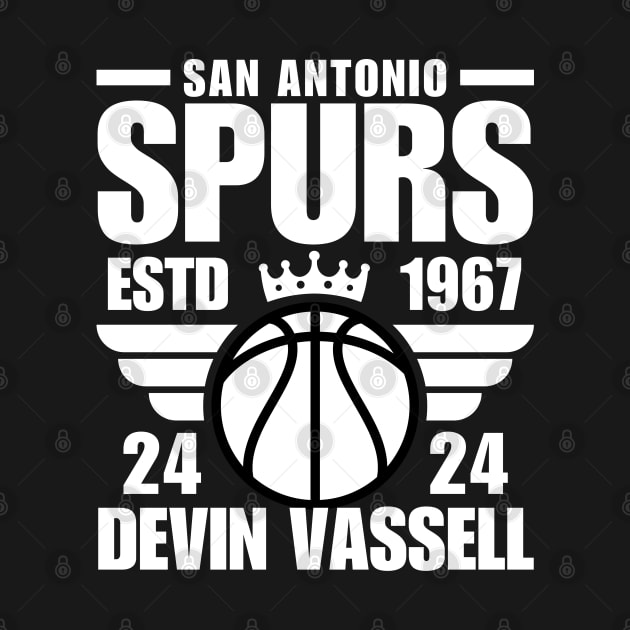 San Antonio Spurs Devin Vassell 24 Basketball Retro by ArsenBills