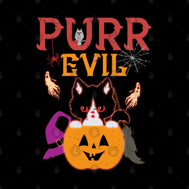 Purr Evil Cat Halloween by alcoshirts