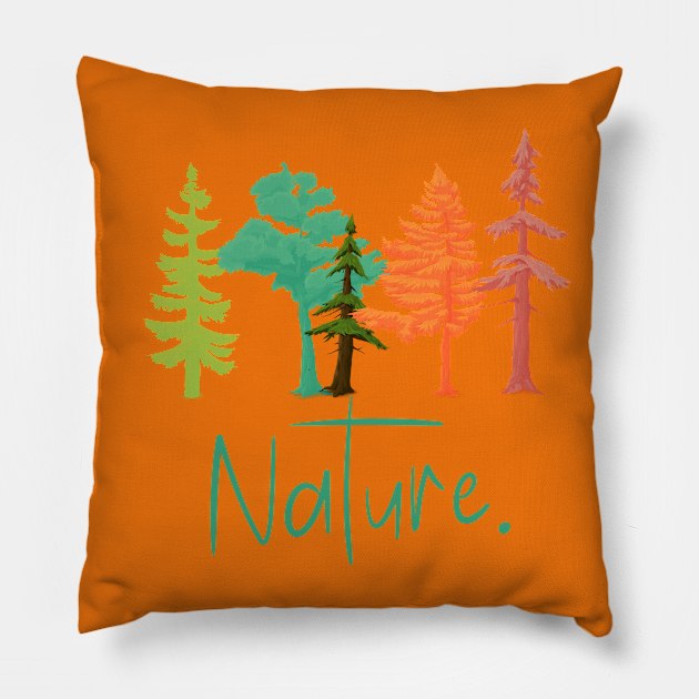 NORDIC SCANDINAVIAN NATURE COLORFUL FOREST AUTUMN TREES Pillow by DAZu