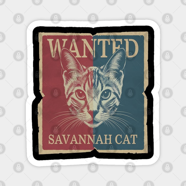 Savannah Cat Lover, Unique, Exotic Feline Design Magnet by Pixel Threads 