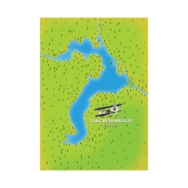 Lake Pend Idaho map by nickemporium1