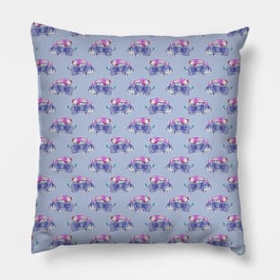 Axolotl and Little Elephant Pattern Pillow