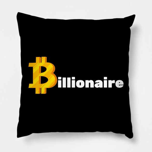 Billionaire Bitcoin - cryptocurrency inspired Pillow by WizardingWorld