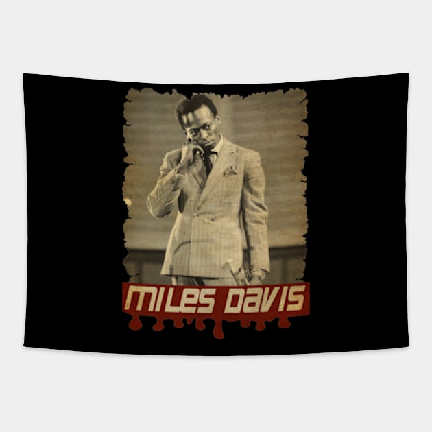 Miles Davis Vintage Tapestry by Teling Balak