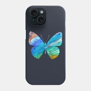 Blue green watercolor butterfly Phone Case