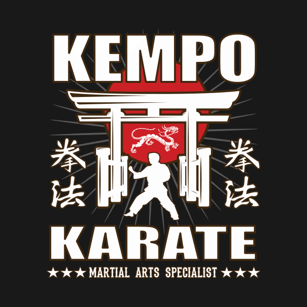 Cool Kempo Karate, Martial Arts Design With Kanji by Tolan79 Magic Designs