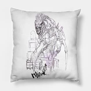 a monster on the street Pillow