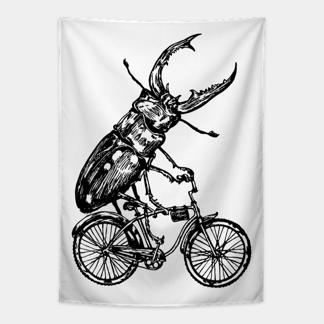 SEEMBO Beetle Cycling Bicycle Cyclist Bicycling Biking Biker Tapestry by SEEMBO