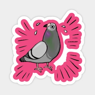 Frantic Pigeon Friend Magnet